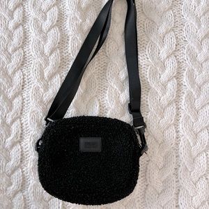Victoria’s Secret PINK Cozy Sherpa Black Crossbody Bag